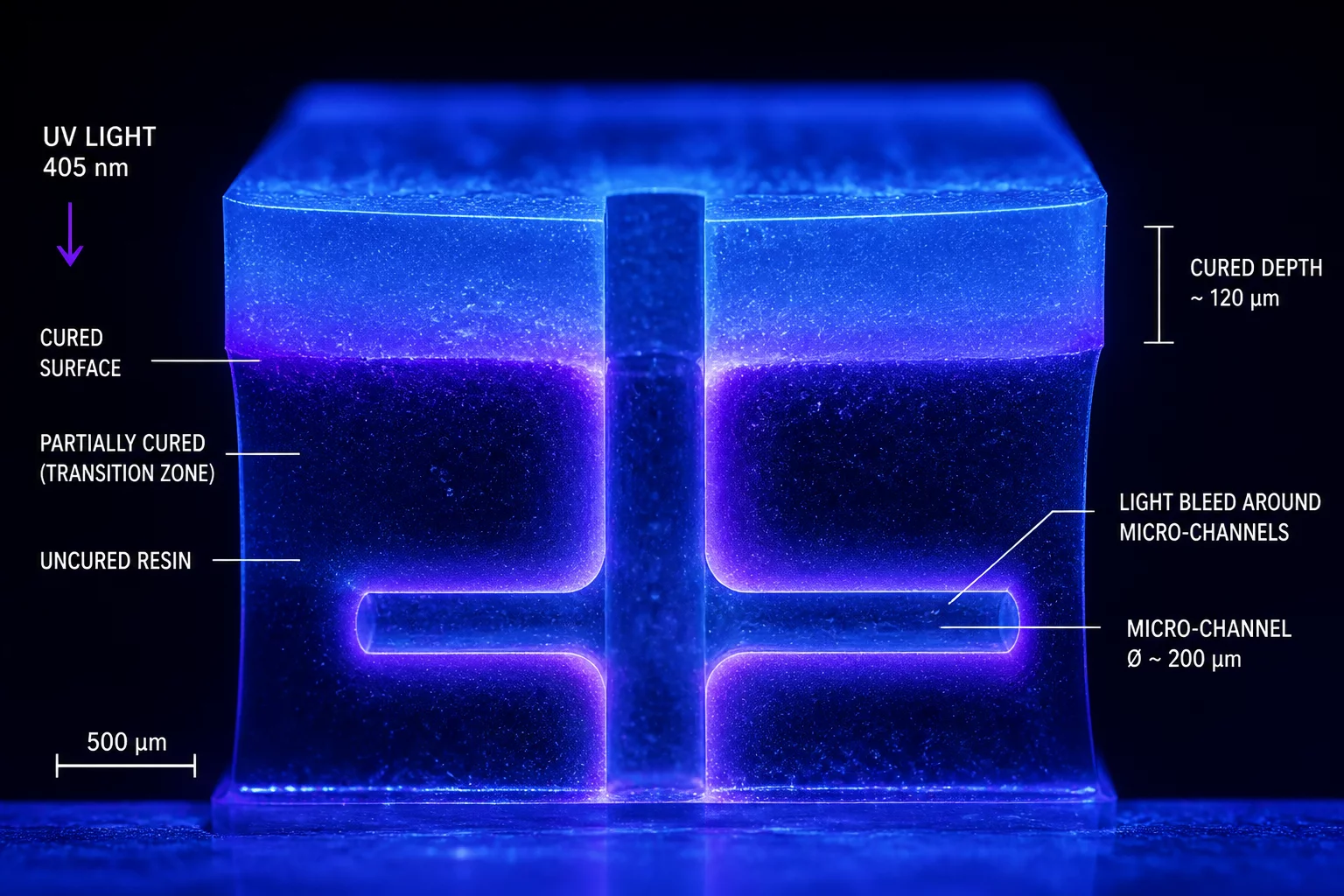 Curing Depth and Fine Feature Bleed